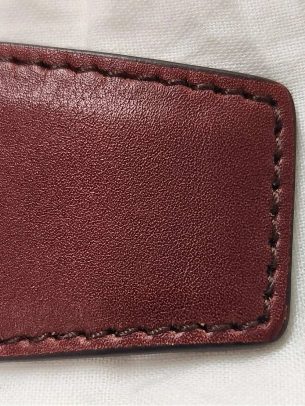 Prada Burgundy Leather Belt with Gold Buckle - Picture 9 of 12